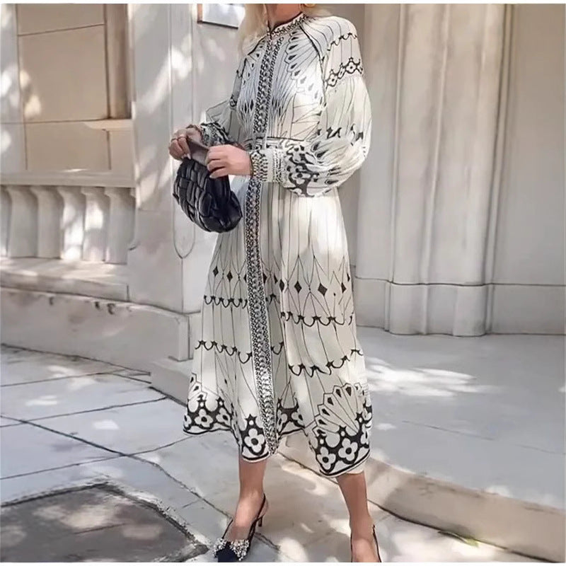 Lena Damen Midi Kleid - Elegantes Sommerkleid mit Gürtel für Hochzeitsgast und besondere Anlässe-2