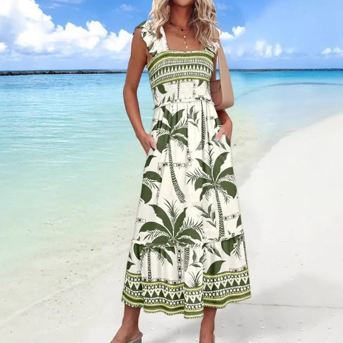 Variant image for Lena Damen Midi Kleid - Baumwollmischung, Rüschenärmel, Sommerkleider für Ungezwungene Anlässe-9