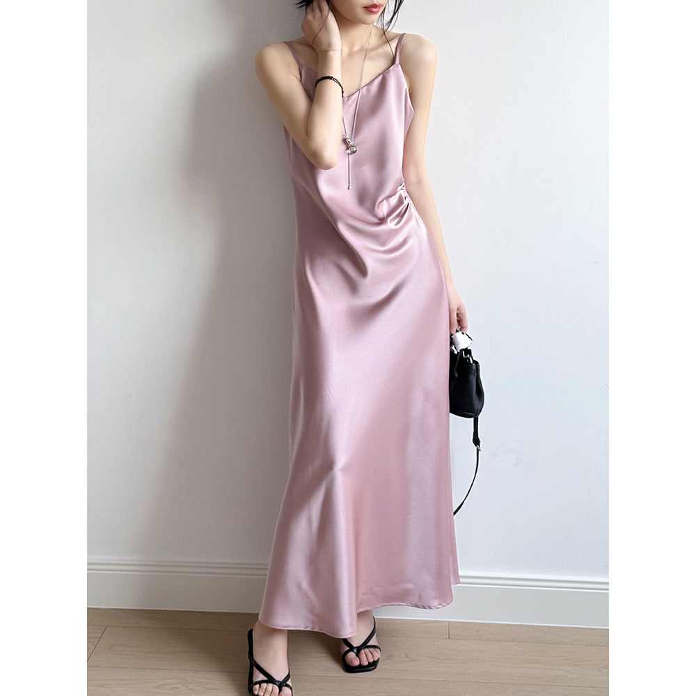 Variant image for Lena Damen Satin A-Linie Camisolkleid – Elegantes Kleid für Hochzeitsgast & Festliche Anlässe-3