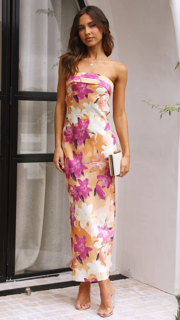 Variant image for Lena Elegantes Maxikleid Damen - Trägerloses Satin Maxikleid Festlich für Sommer Events-41