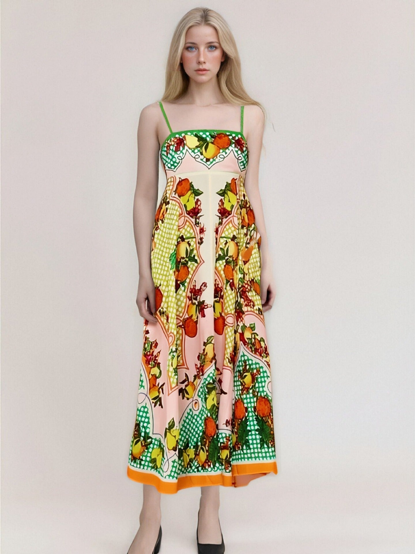 Variant image for Lena Maxikleid für Frauen - Trägerlos - Hohe Taille - Abstrakter Druck - Leicht und Fließend-25
