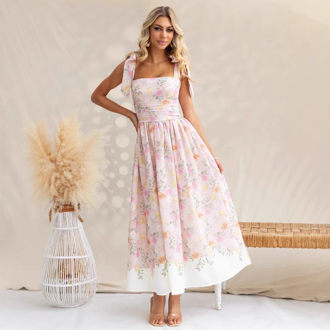 Variant image for Lena Damen Midi Kleid - Blumendruck - Fließende Silhouette - Leichter Stoff für Sommerkleider-5