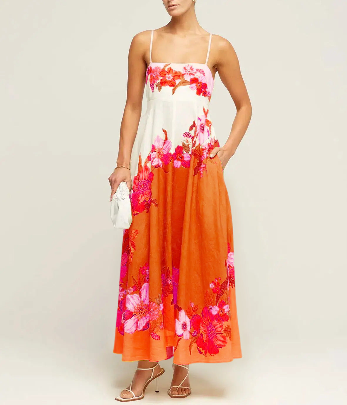 Variant image for Lena Damen Midi Kleid - Smocked Mieder - Paisley Print - A-Linie - Sommerkleider für Freizeit und Urlaub-33