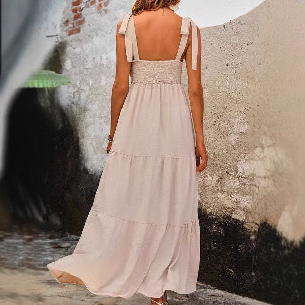 Lena Damen A-Linie Kleid aus Leichter Baumwolle – Elegantes Sommerkleid für Frühling/Sommer, Ärmellos, MIDI-Rock-3