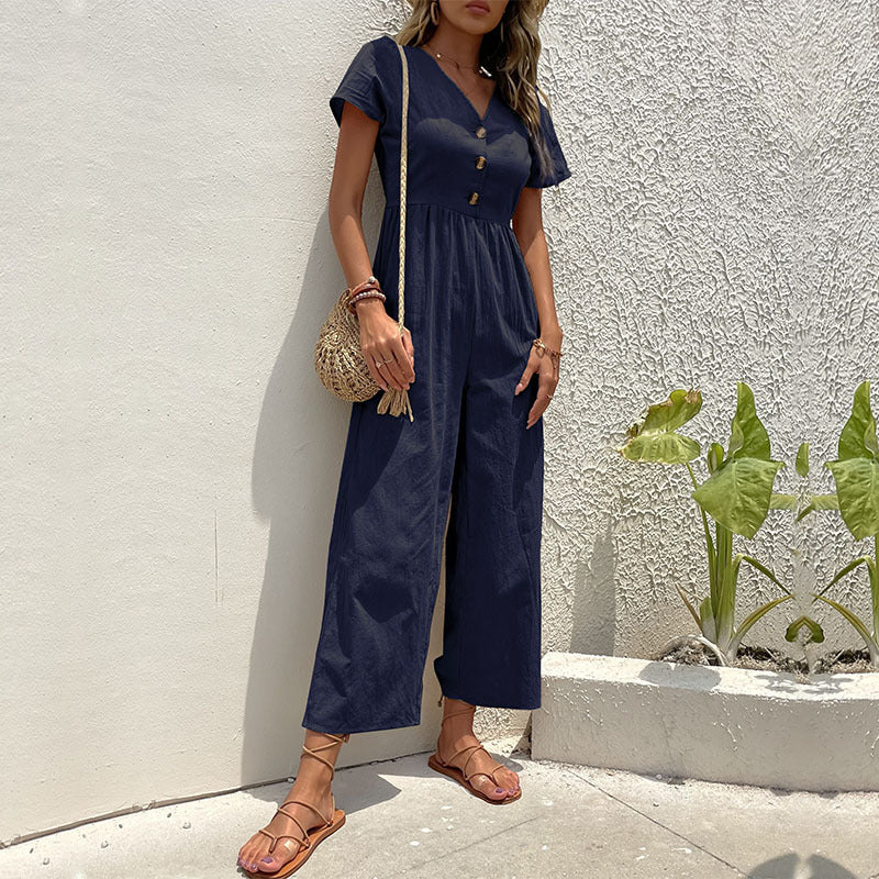 Variant image for Lena Jumpsuit Damen Elegant - Leinenmischung, Entspannte Passform für Frühling/Sommer-21