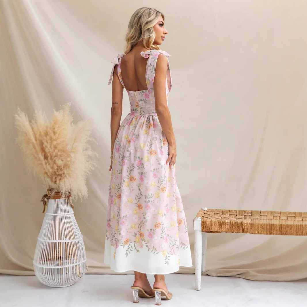 Lena Damen Midi Kleid - Blumendruck - Fließende Silhouette - Leichter Stoff für Sommerkleider-3