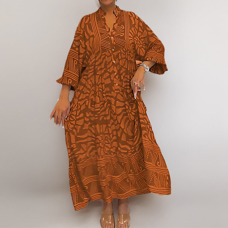 Lena Damen Sommerkleid - Lockerer Midi Stil mit Knopffront und Rollärmeln für Freizeit und Sommer-2