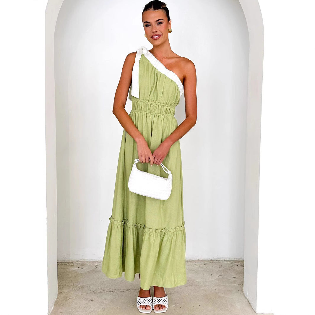 Variant image for Damen One-Shoulder Kleid Schwarz Größe M Rayon A-Line für Sommer und Abendveranstaltungen-1