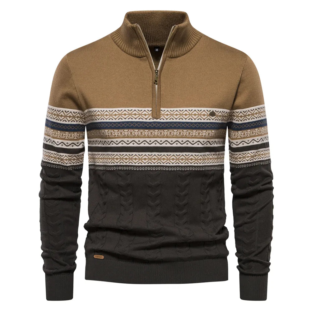 Variant image for Herren Pullover Grau Größe M Retro-Muster Strickstoff-1