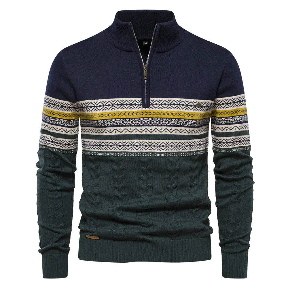 Herren Pullover Grau Größe M Retro-Muster Strickstoff-3