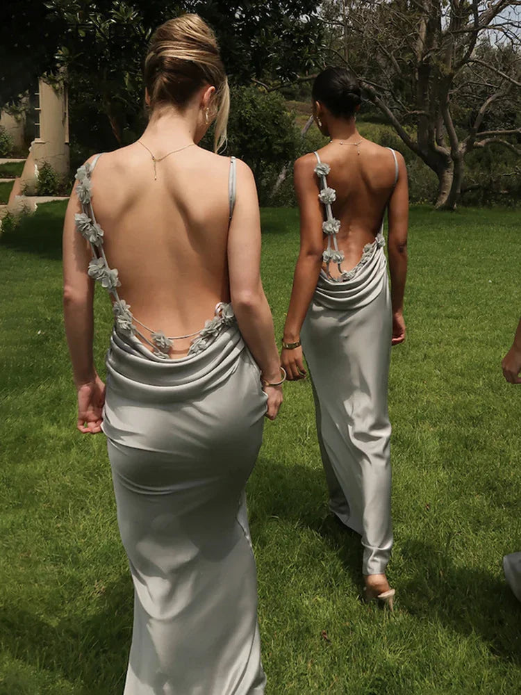 Elegantes Maxikleid mit offenem Rücken für Damen - Zeralyae
