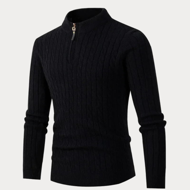 Variant image for Herrenpullover Halbzip Schwarz Größe M Polyester-1