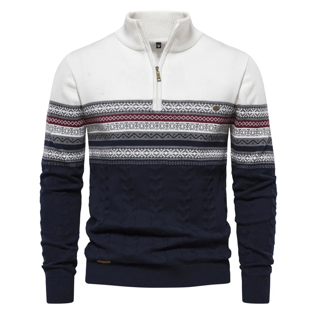 Variant image for Herren Pullover Grau Größe M Retro-Muster Strickstoff-6