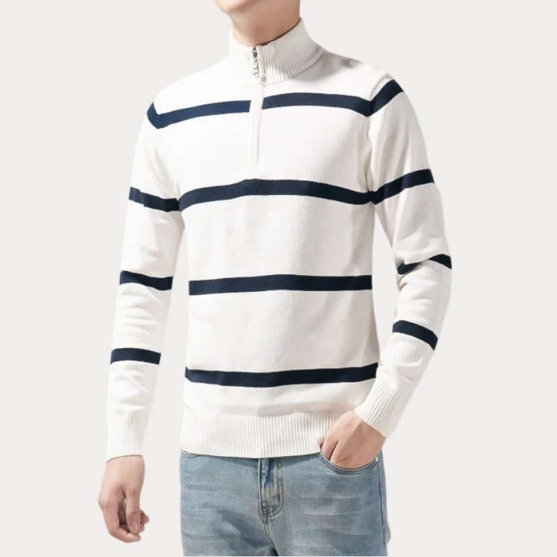 Herrenpullover Weiß Größe M Baumwolle Rollkragen Klassisch-1