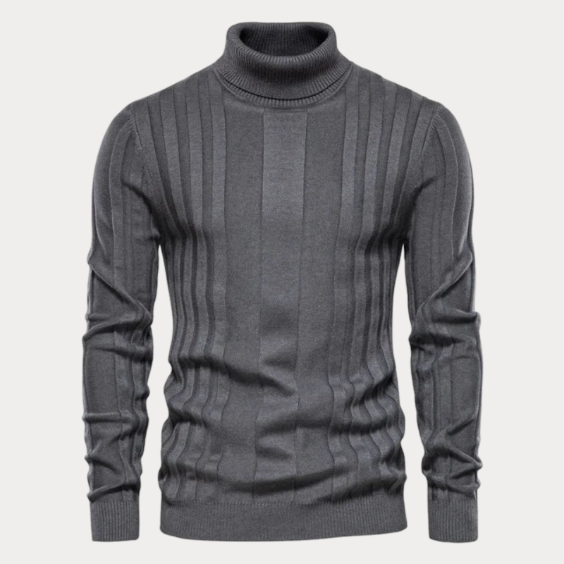 Variant image for Herrenpullover Schwarz Größe M Thermo Hochkragen Strickstoff-16