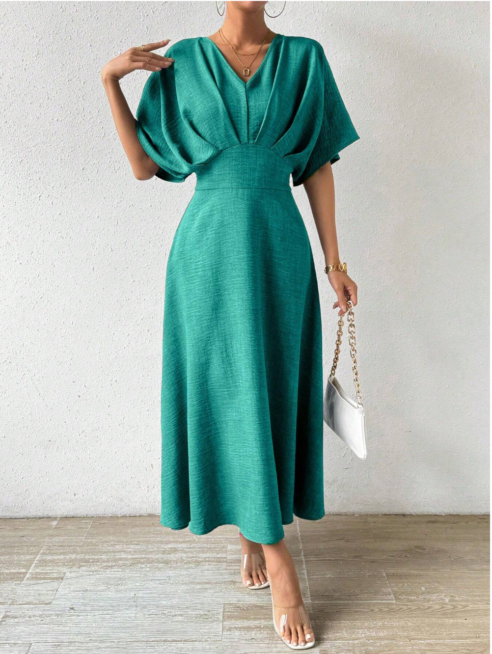 Variant image for Adeline – Elegantes Maxikleid Sommer für Damen mit V-Ausschnitt und Fledermausärmeln, Ideal für Festliche Anlässe-43
