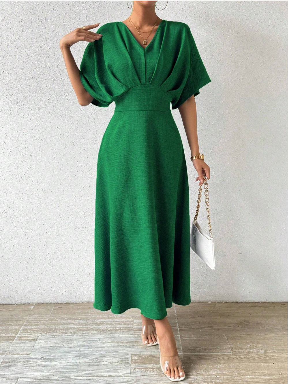 Variant image for Adeline – Elegantes Maxikleid Sommer für Damen mit V-Ausschnitt und Fledermausärmeln, Ideal für Festliche Anlässe-31