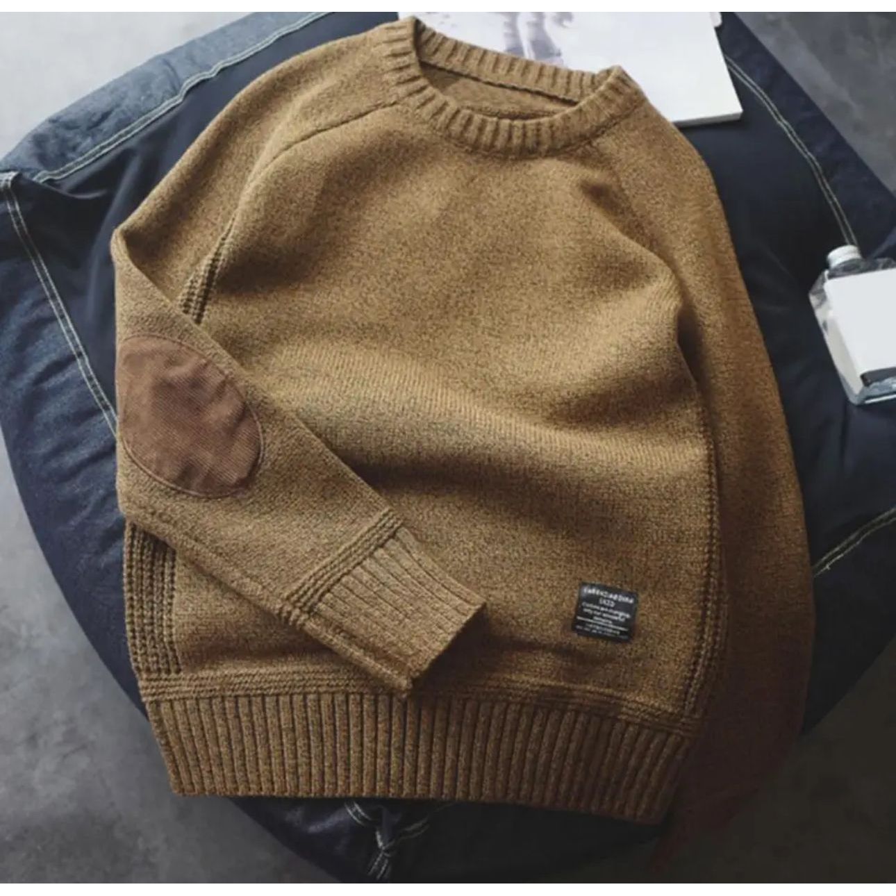 Männer Pullover Marineblau Größe M Polyester-4