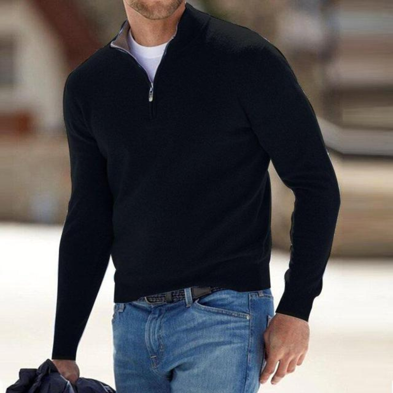 Variant image for Herrenpullover Halbzip Grau Größe M Wollstrick-25
