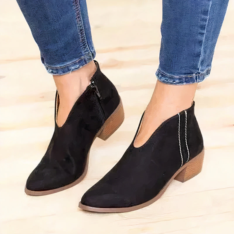 Kaylee - Elegante Damen Knöchelstiefel Aus Hochwertigem Leder Mit Reißverschluss 3
