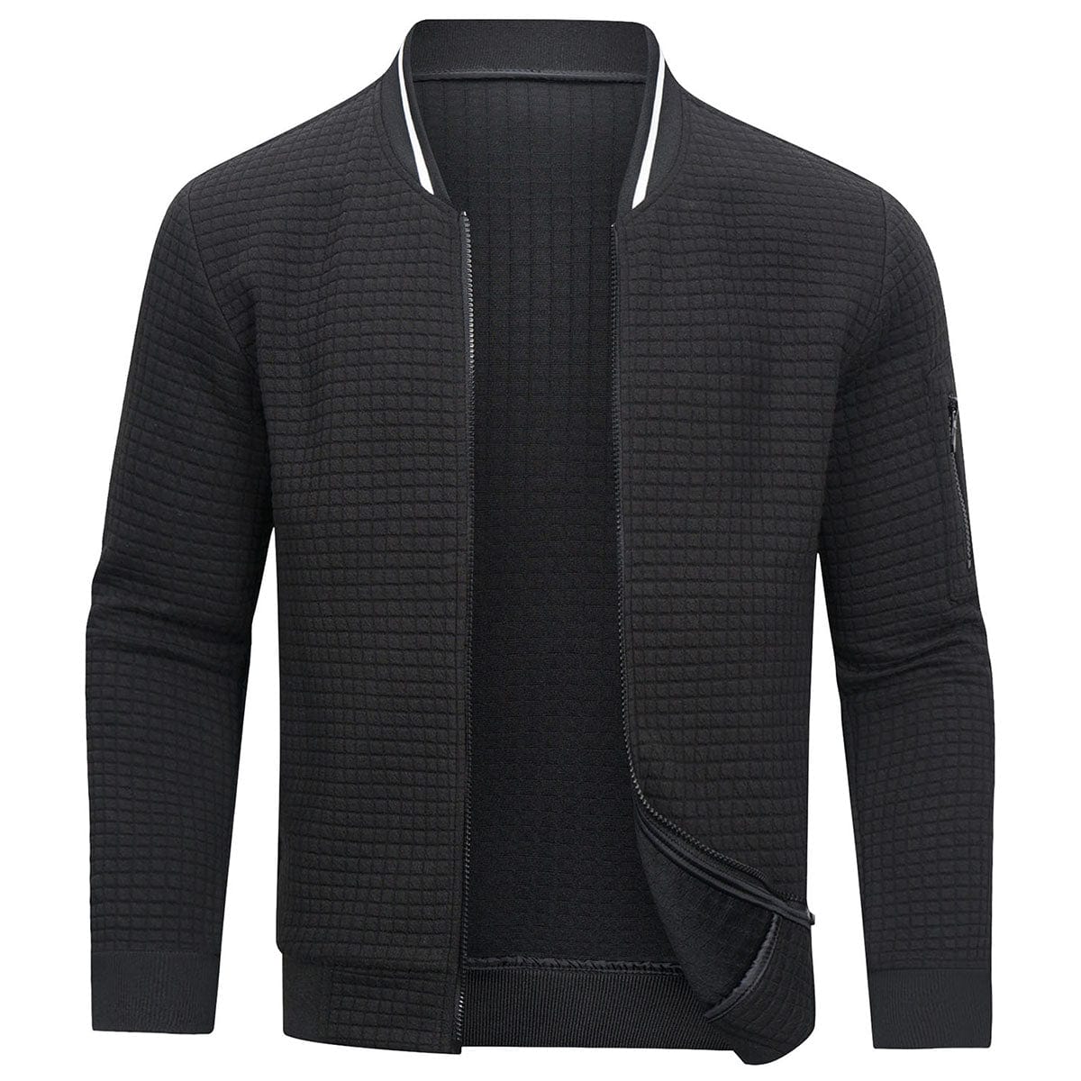 Herrenpullover Schwarz Größe M Polyester Zip-up-1