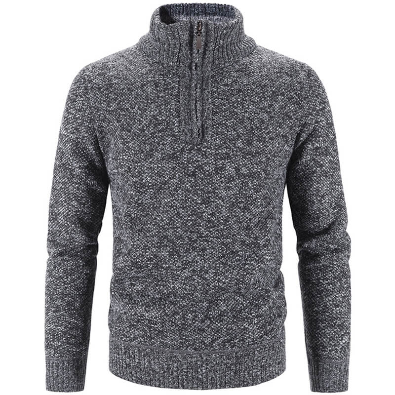 Variant image for Herren Pullover Grau Größe M Fleece Viertel-Reißverschluss Plüschfutter-25