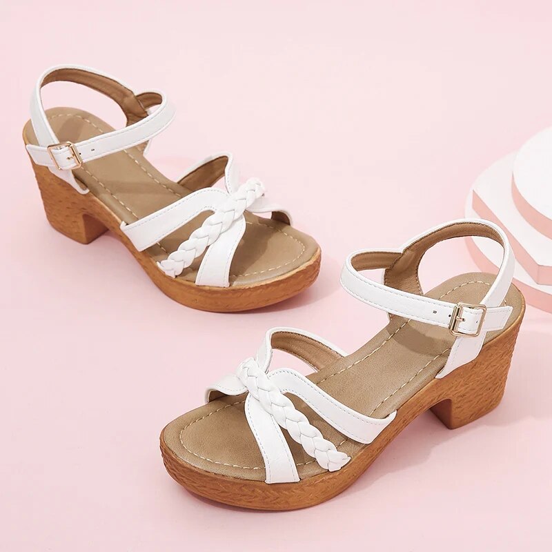 Sophie - Elegante Hohe Schuhe Damen Schwarz mit Knöchelriemen und Zehenoffenem Design-4