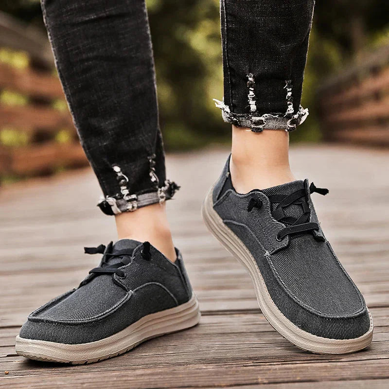 Max: Herren Sneaker – Bequeme Weiße Slip-on-Schuhe aus Canvas für Freizeit und Alltag-5