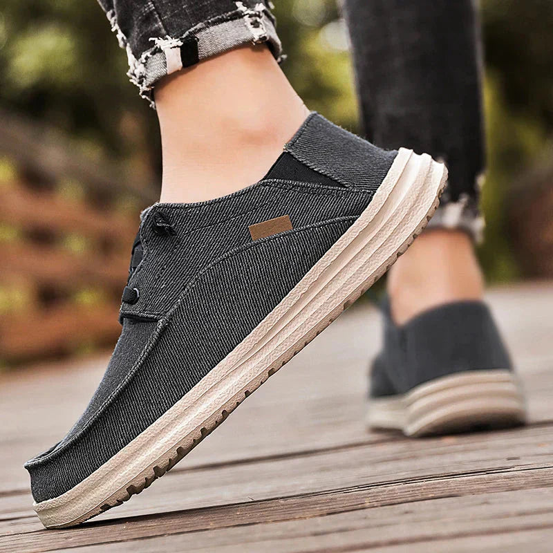 Max: Herren Sneaker – Bequeme Weiße Slip-on-Schuhe aus Canvas für Freizeit und Alltag-4