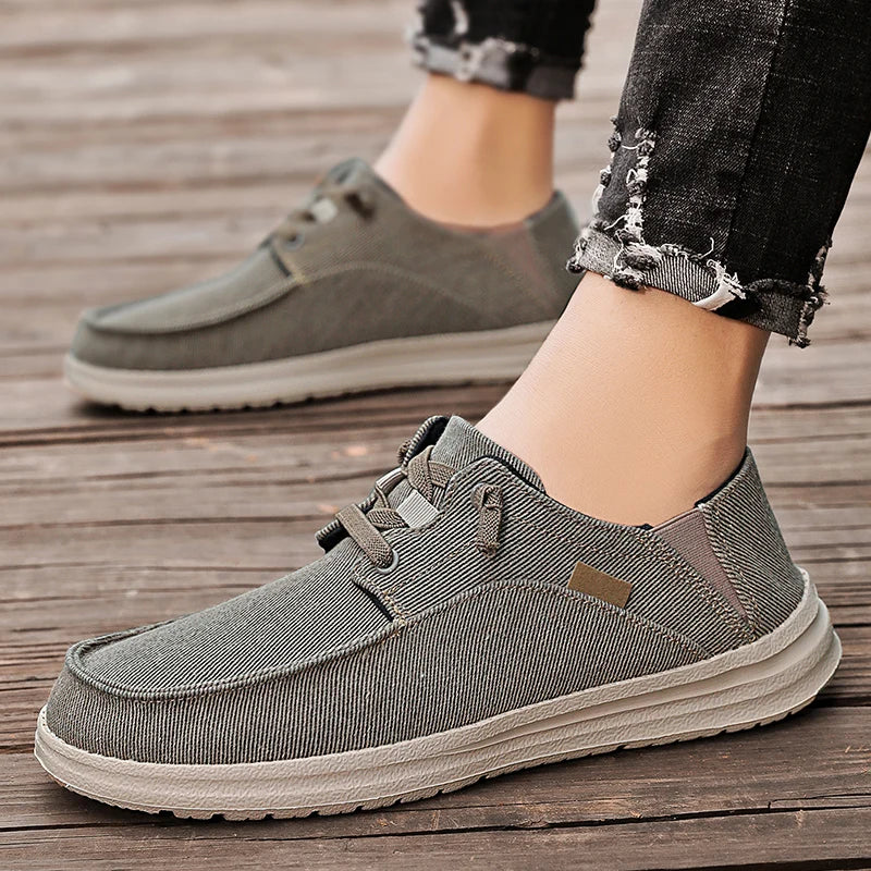 Max: Herren Sneaker – Bequeme Weiße Slip-on-Schuhe aus Canvas für Freizeit und Alltag-3