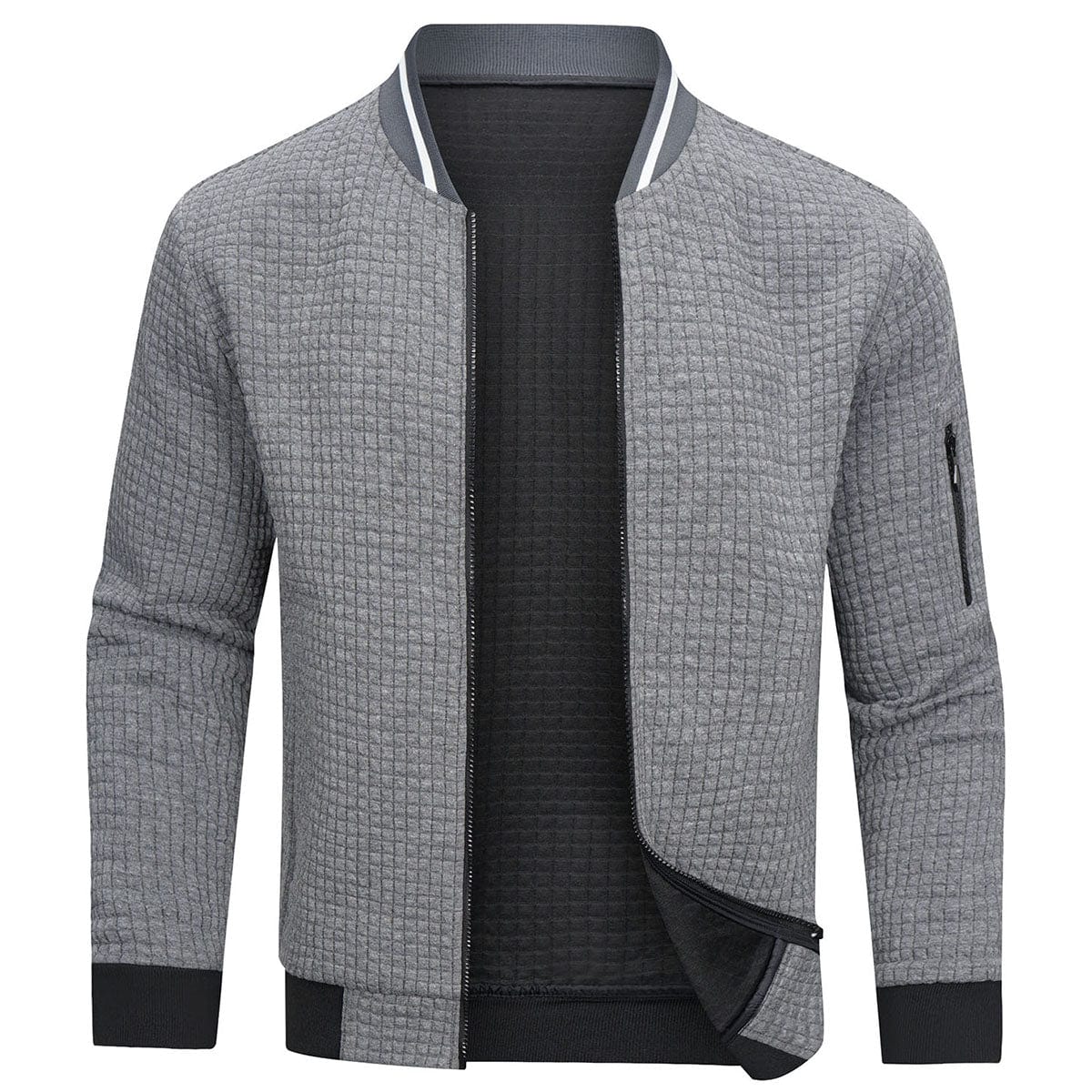 Herrenpullover Schwarz Größe M Polyester Zip-up-3