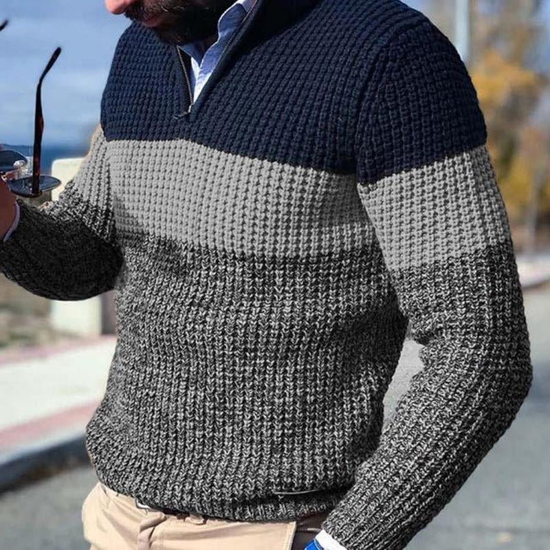 Variant image for Herrenpullover Farbblock Orange Größe M Baumwollmischung-6
