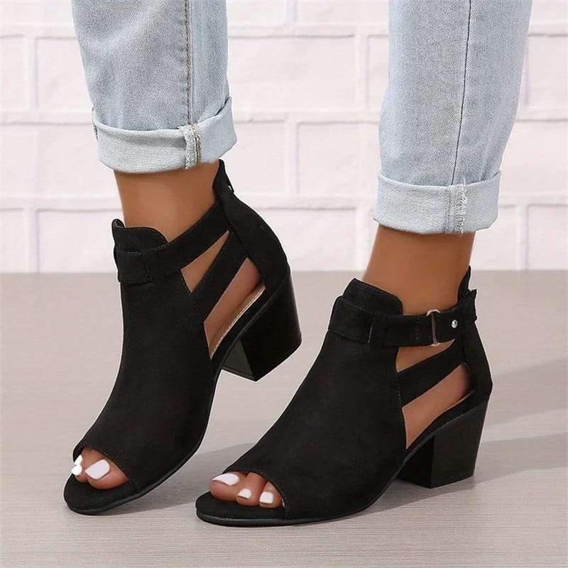 Nelly™ Damen Sandalen – Elegante Wildleder Sandalen mit Absatz für besondere Anlässe-4