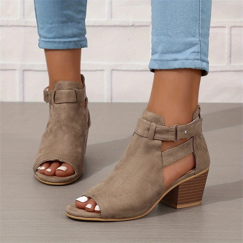 Nelly™ Damen Sandalen – Elegante Wildleder Sandalen mit Absatz für besondere Anlässe-5