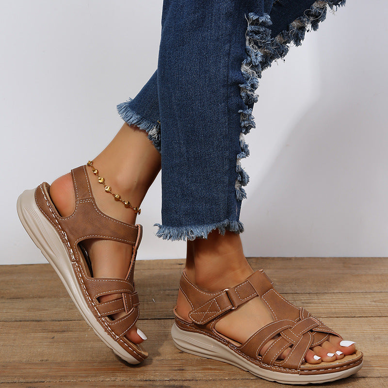Elegance Urban Damen Sandalen - Orthopädische Sommerschuhe mit Verstellbaren Klettverschlüssen für Täglichen Komfort-2