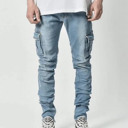 Geller - Verwaschene Cargo-Jeans mit Taschen