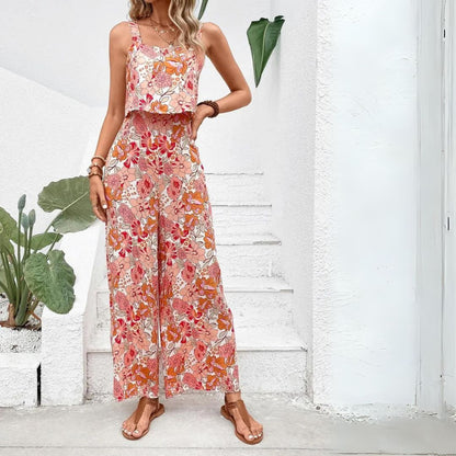 Variant image for Lena Jumpsuit Damen Sommer - Ärmellos Mit Blumendruck & Weitem Bein - Eleganter Overall Für Entspannte Tage-2