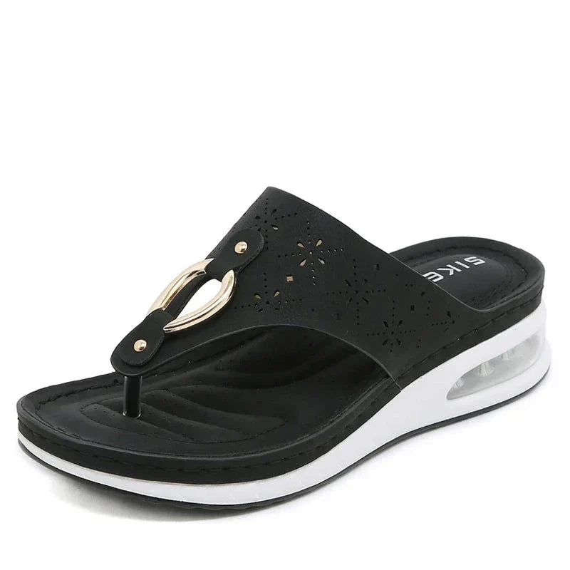 Ulloa - Damen Flip Flops Mit Keilabsatz Und Luftpolster - Bequem Für Sommerliches Tragen