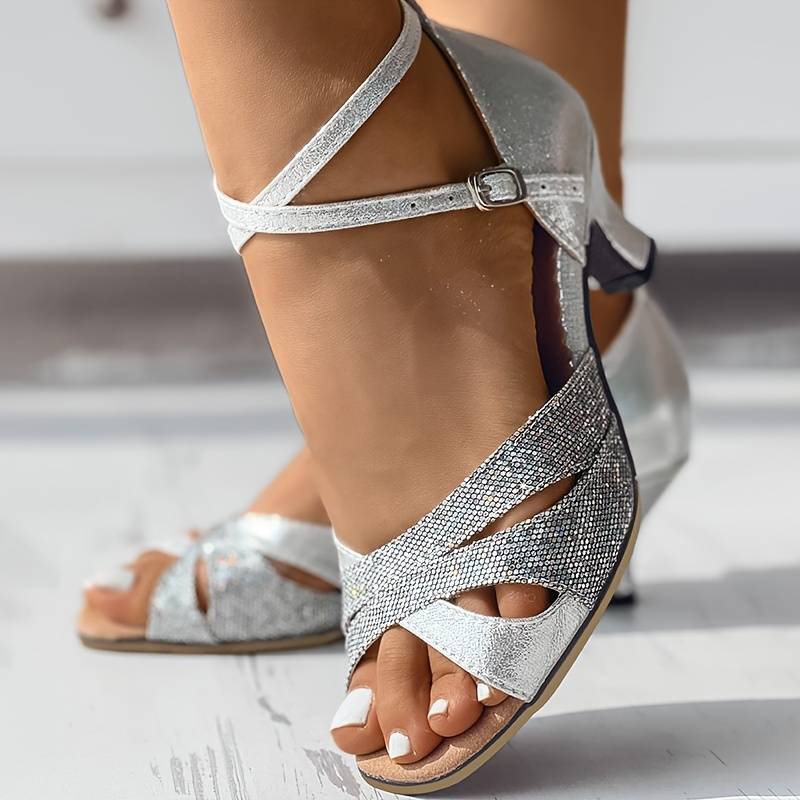 Mella | Elegante Glamour-Sandalen mit Pailletten Damen für festliche Anlässe