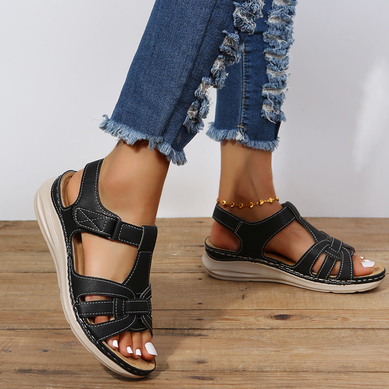 Elegance Urban Damen Sandalen - Orthopädische Sommerschuhe mit Verstellbaren Klettverschlüssen für Täglichen Komfort-1