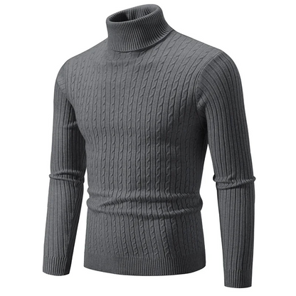 Herrenpullover Schwarz Größe M Viskose Slim Fit Rollkragen-6