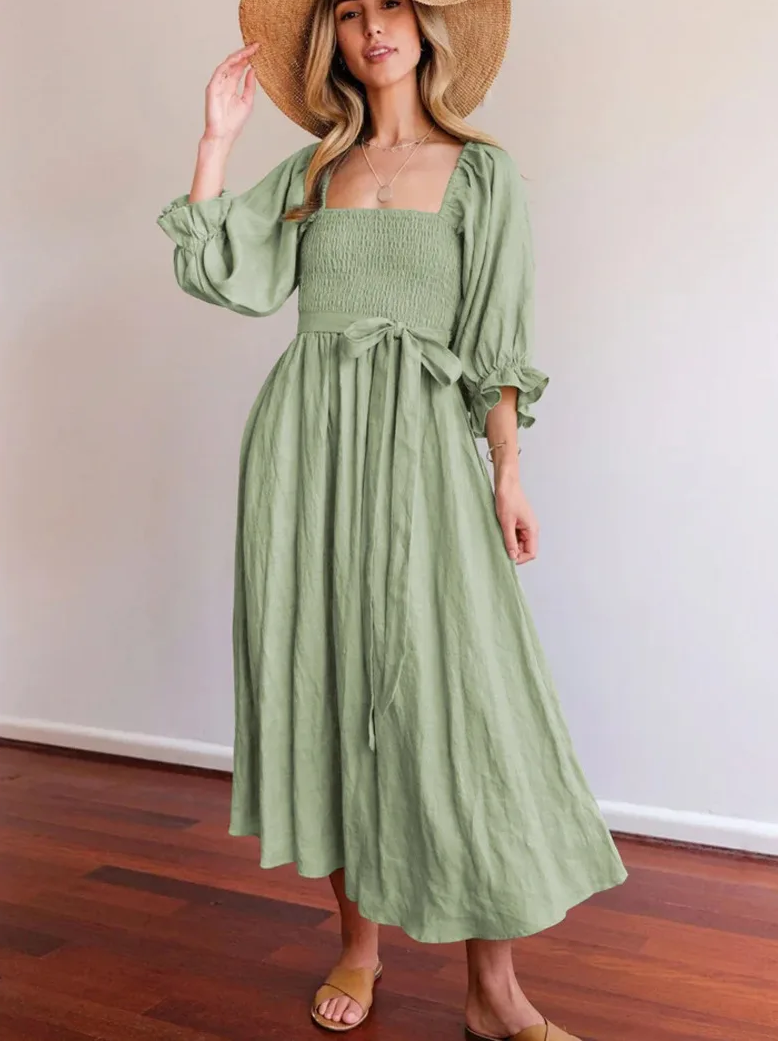 Variant image for Emilia™ Damenkleid Mit Französischen Rüschenärmeln – Elegantes Festliches Kleid Für Hochzeitsgast-5