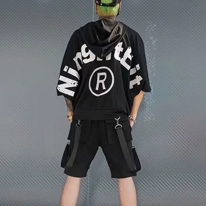 Ethord - Schwarze Cargo Shorts mit praktischen Details