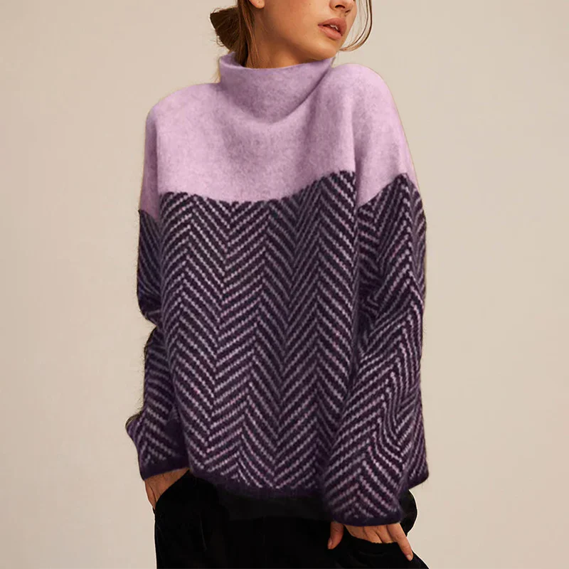 LINE – Warmer Wollpullover mit Stehkragen