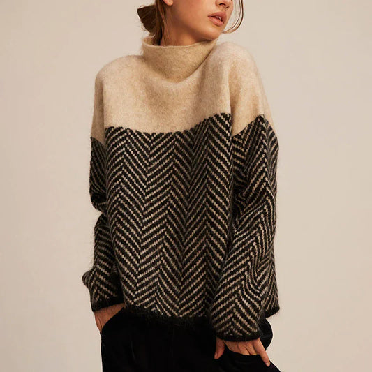 LINE – Warmer Wollpullover mit Stehkragen