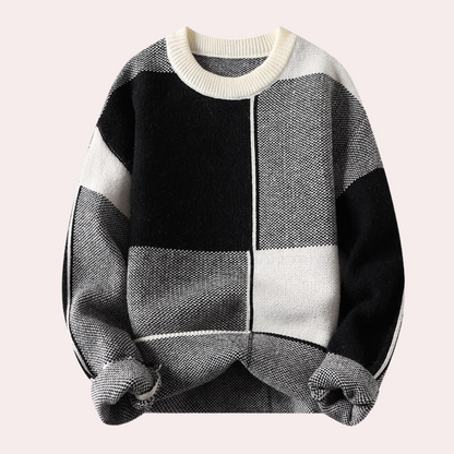 Variant image for Herrenpullover Schwarz Größe M Acryl Geometrisches Design-16
