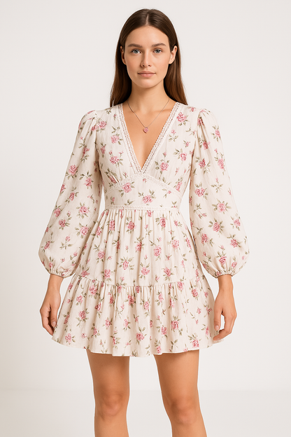 Variant image for Damen A-Line Mini Kleid Weiß Größe M Baumwollmischung Festliche Kleider-1