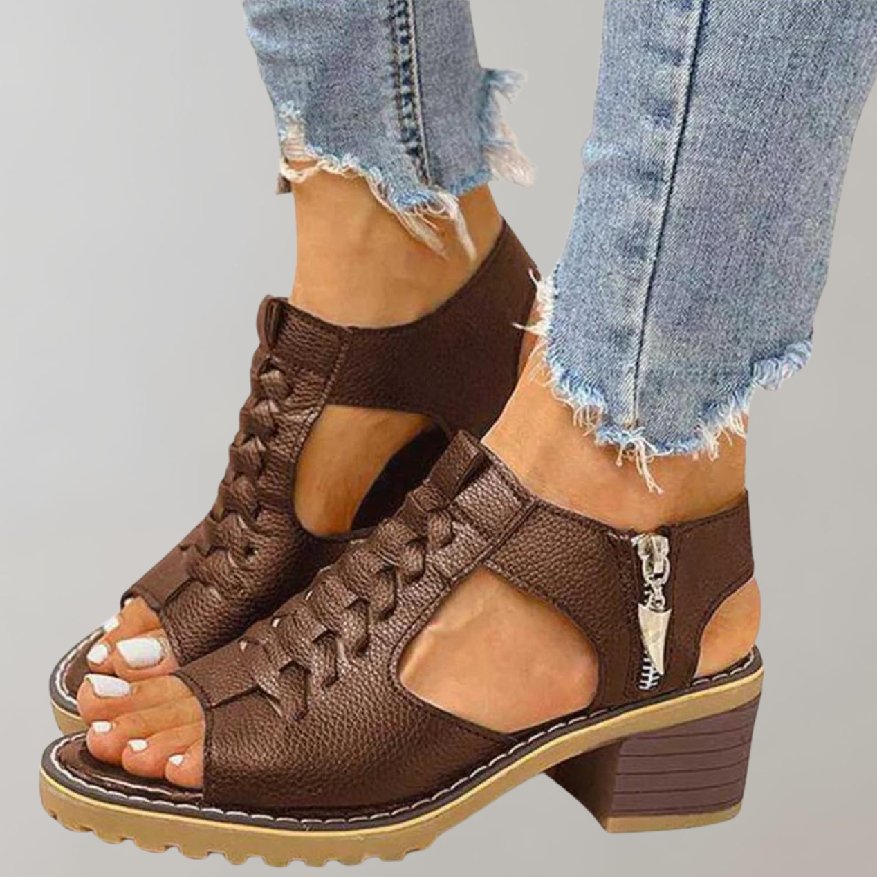 Fiallo - Orthopädische Damen Sandalen Mit Absatz