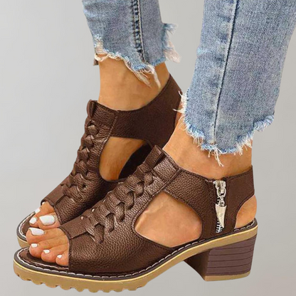 Anna - Orthopädische Damen Sandalen Mit Absatz | Stilvolle Sommerschuhe Im Spitzendesign-1