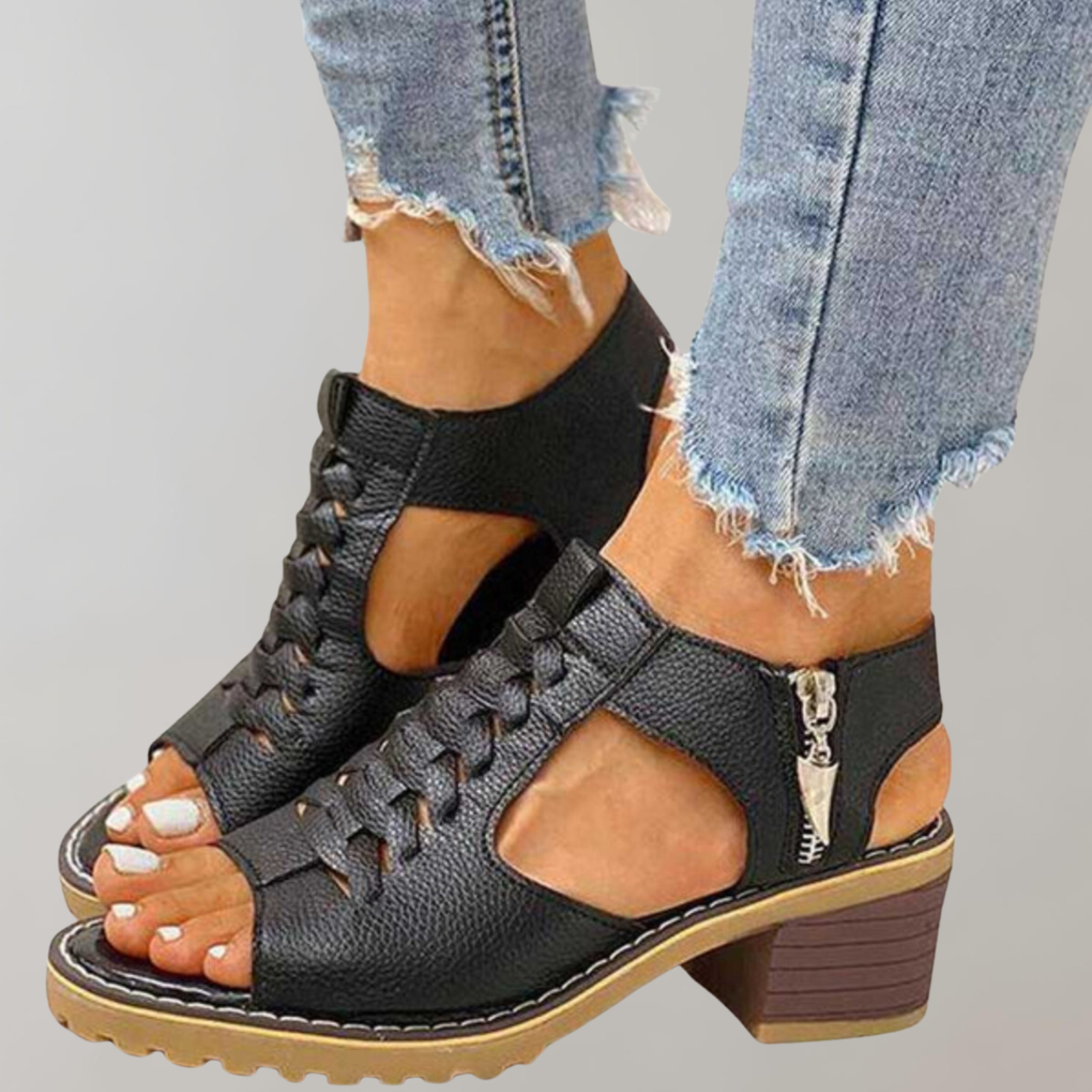 Fiallo - Orthopädische Damen Sandalen Mit Absatz